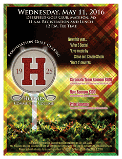Holmes to raise scholarship funds through Foundation Golf Classic